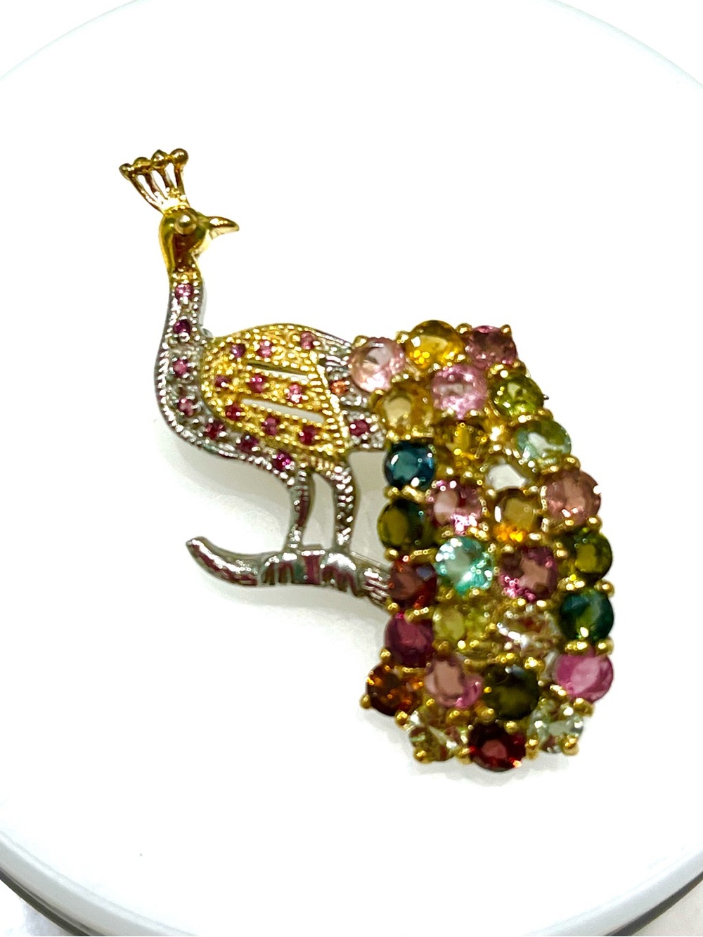 Tourmalines 14KGP Brooch